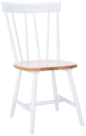 Safavieh KEALEY Dining Chair - Timeless Farmhouse Charm with Spindle-Back Design for Modern Dining Spaces Natural / White DCH8503A-SET2