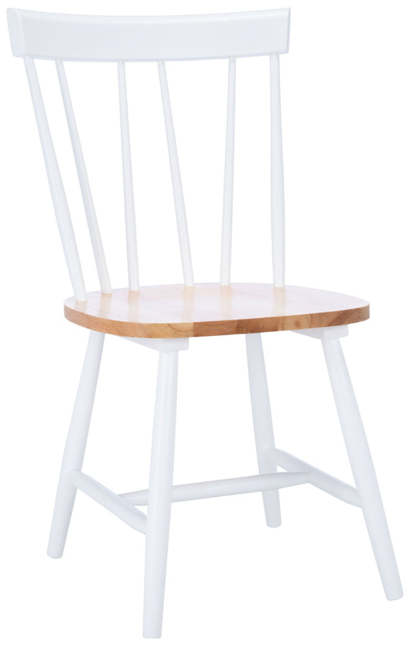 Safavieh KEALEY Dining Chair - Timeless Farmhouse Charm with Spindle-Back Design for Modern Dining Spaces Natural / White DCH8503A-SET2