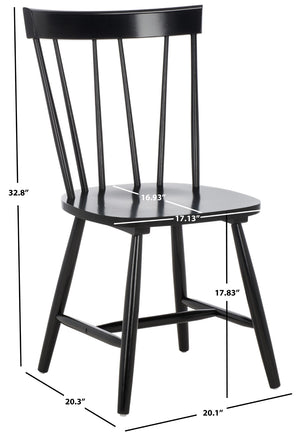 Safavieh KEALEY Dining Chair - Timeless Farmhouse Charm with Spindle-Back Design for Modern Dining Spaces Black DCH8503B-SET2