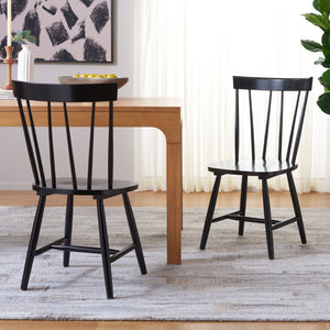 Safavieh KEALEY Dining Chair - Timeless Farmhouse Charm with Spindle-Back Design for Modern Dining Spaces Black DCH8503B-SET2
