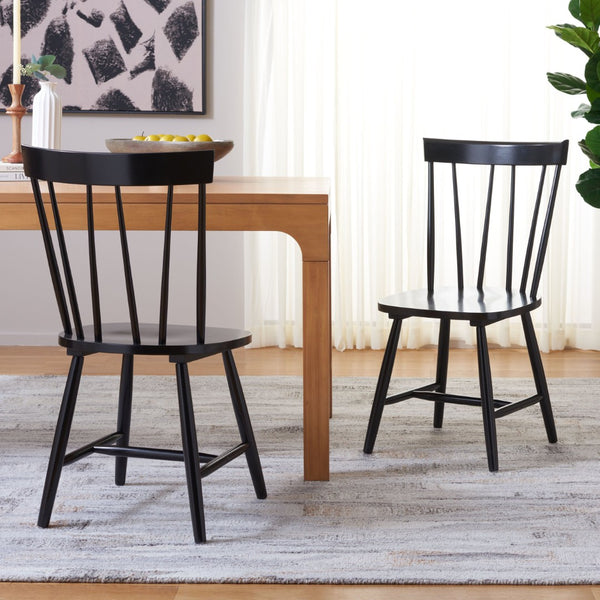 Safavieh KEALEY Dining Chair - Timeless Farmhouse Charm with Spindle-Back Design for Modern Dining Spaces Black DCH8503B-SET2