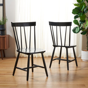 Safavieh KEALEY Dining Chair - Timeless Farmhouse Charm with Spindle-Back Design for Modern Dining Spaces Black DCH8503B-SET2