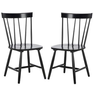 Safavieh KEALEY Dining Chair - Timeless Farmhouse Charm with Spindle-Back Design for Modern Dining Spaces Black DCH8503B-SET2