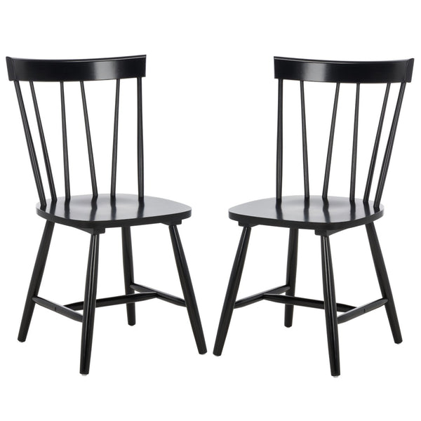 Safavieh KEALEY Dining Chair - Timeless Farmhouse Charm with Spindle-Back Design for Modern Dining Spaces Black DCH8503B-SET2