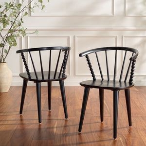 Paras Curved Back Dining Chair Set Of 2 | Solid Wood Frame, Ergonomic Lumbar Support, Sleek Durable Finish