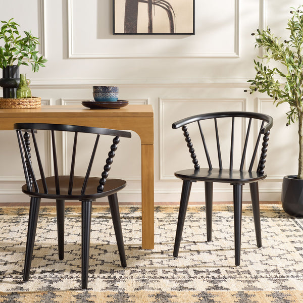 Paras Curved Back Dining Chair Set Of 2 | Solid Wood Frame, Ergonomic Lumbar Support, Sleek Durable Finish