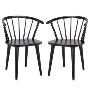 Paras Curved Back Dining Chair Set Of 2 | Solid Wood Frame, Ergonomic Lumbar Support, Sleek Durable Finish
