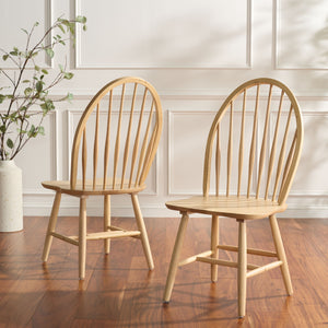Wendall Spindle Dining Chairs Solid Wood Classic Farmhouse Design Set Of 2 With Contoured Seat For Comfort And Durability