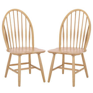 Wendall Spindle Dining Chairs Solid Wood Classic Farmhouse Design Set Of 2 With Contoured Seat For Comfort And Durability
