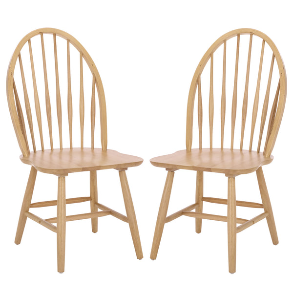 Wendall Spindle Dining Chairs Solid Wood Classic Farmhouse Design Set Of 2 With Contoured Seat For Comfort And Durability