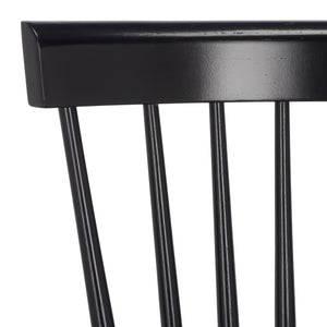 Safavieh NOVALYN Spindel Dining Chairs in Black - Stylish Solid Wood Seating for Modern Dining Spaces DCH8550A-SET2