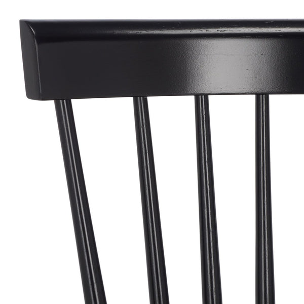 Safavieh NOVALYN Spindel Dining Chairs in Black - Stylish Solid Wood Seating for Modern Dining Spaces DCH8550A-SET2
