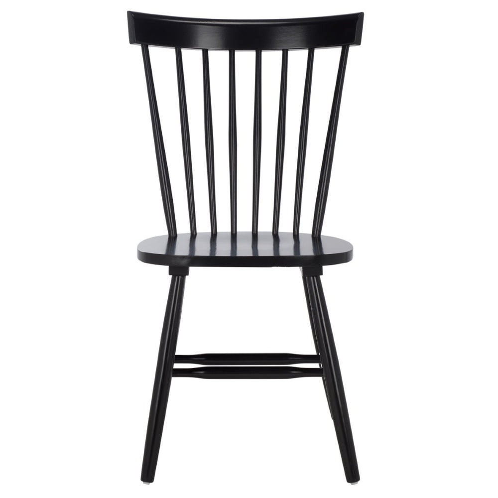 Safavieh NOVALYN Spindel Dining Chairs in Black - Stylish Solid Wood Seating for Modern Dining Spaces DCH8550A-SET2