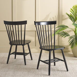Safavieh Novalyn Spindel Dining Chairs In Black - Stylish, Durable Wood Design Perfect For Modern Dining Spaces Black Wood Dch8550a-set2