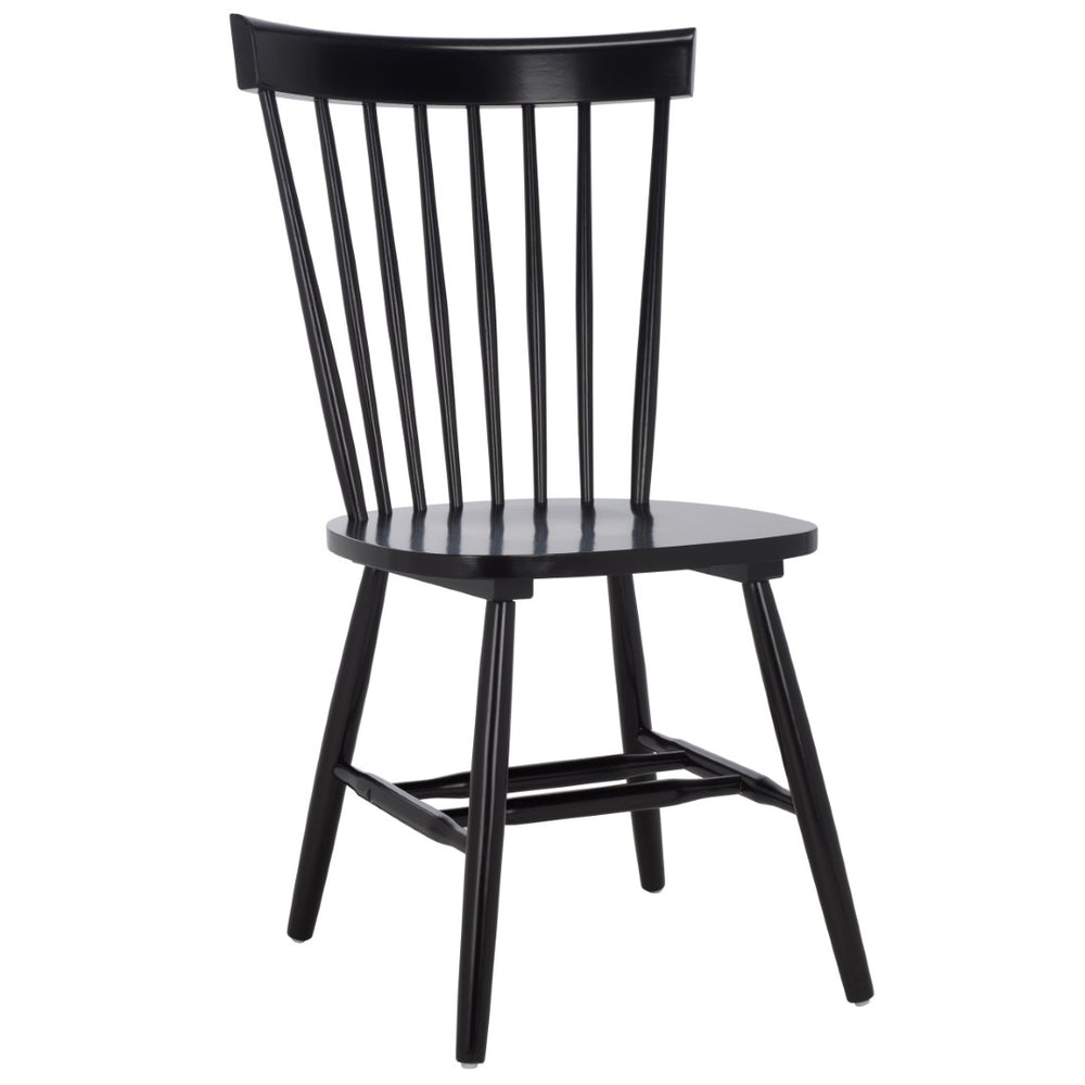 Safavieh NOVALYN Spindel Dining Chairs in Black - Stylish Solid Wood Seating for Modern Dining Spaces DCH8550A-SET2