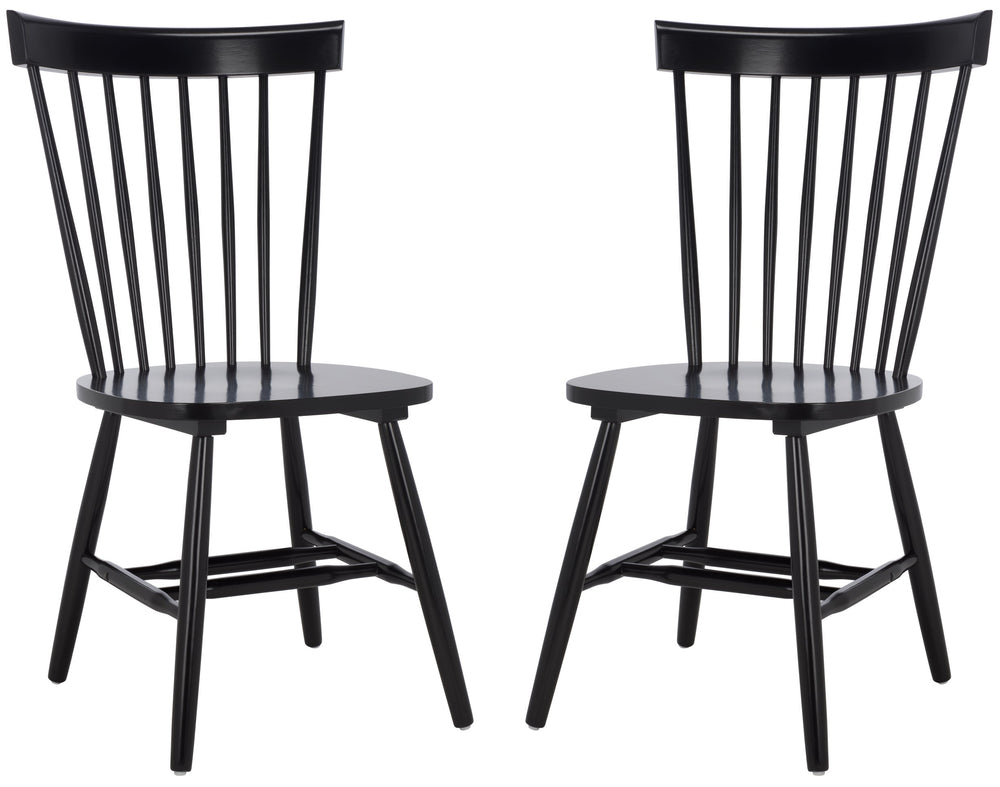 Safavieh Novalyn Spindel Dining Chairs In Black - Stylish, Durable Wood Design Perfect For Modern Dining Spaces Black Wood Dch8550a-set2