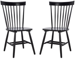 Safavieh Novalyn Spindel Dining Chairs In Black - Stylish, Durable Wood Design Perfect For Modern Dining Spaces Black Wood Dch8550a-set2