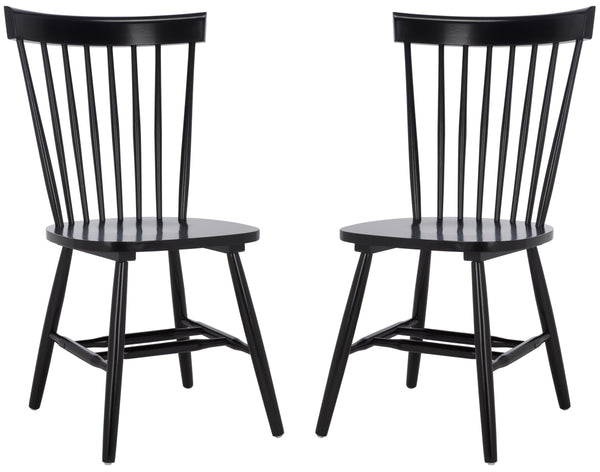 Safavieh Novalyn Spindel Dining Chairs In Black - Stylish, Durable Wood Design Perfect For Modern Dining Spaces Black Wood Dch8550a-set2