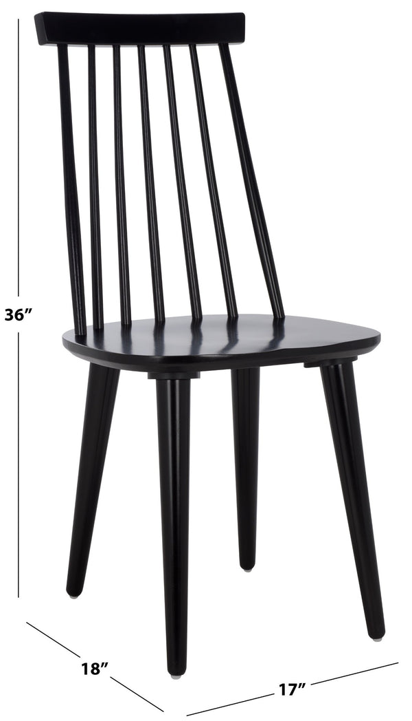 Safavieh RAYLIN Dining Chairs in Black - Stylish Wood-Constructed Seats for Modern Dining & Versatile Use DCH8551A-SET2