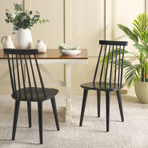 Safavieh Raylin Dining Chairs In Black Wood - Elegant, Comfortable Seating For Stylish Dining Spaces Black Wood Dch8551a-set2