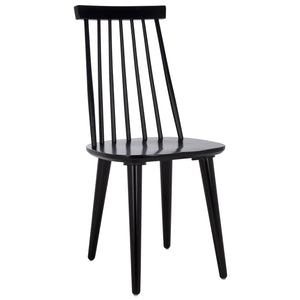 Safavieh Raylin Dining Chairs In Black Wood - Elegant, Comfortable Seating For Stylish Dining Spaces Black Wood Dch8551a-set2