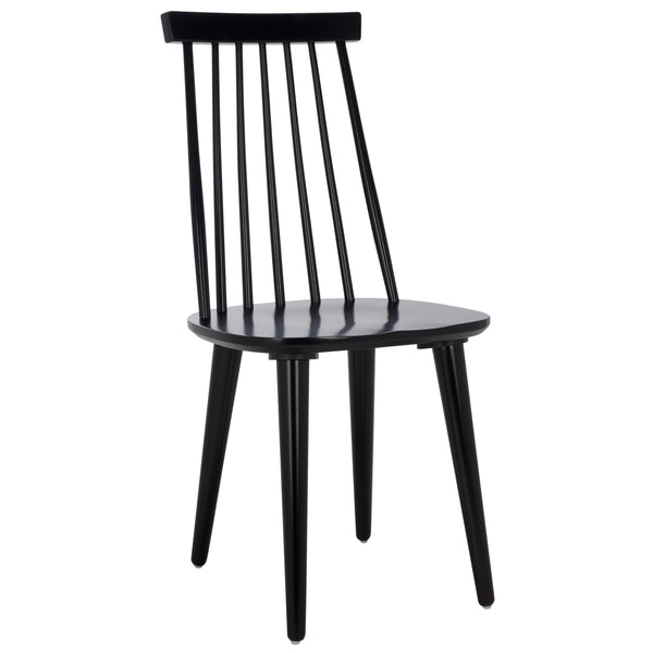 Safavieh Raylin Dining Chairs In Black Wood - Elegant, Comfortable Seating For Stylish Dining Spaces Black Wood Dch8551a-set2