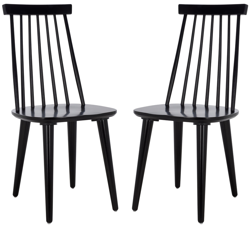 Safavieh Raylin Dining Chairs In Black Wood - Elegant, Comfortable Seating For Stylish Dining Spaces Black Wood Dch8551a-set2