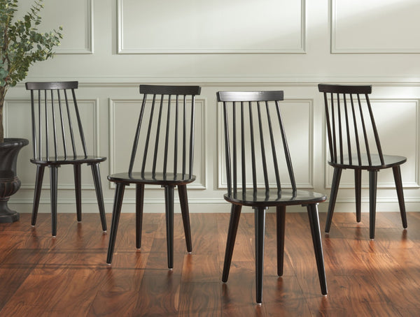 Safavieh RAYLIN Dining Chairs in Black - Stylish Wood-Constructed Seats for Modern Dining & Versatile Use DCH8551A-SET2