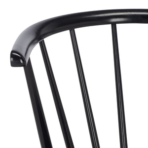 Safavieh MANDALYN Dining Chairs in Deep Black – Timeless Elegance, Durable Solid Wood, Ergonomic Comfort Design DCH8552A-SET2