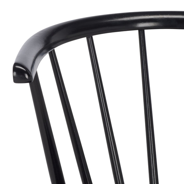 Safavieh MANDALYN Dining Chairs in Deep Black – Timeless Elegance, Durable Solid Wood, Ergonomic Comfort Design DCH8552A-SET2