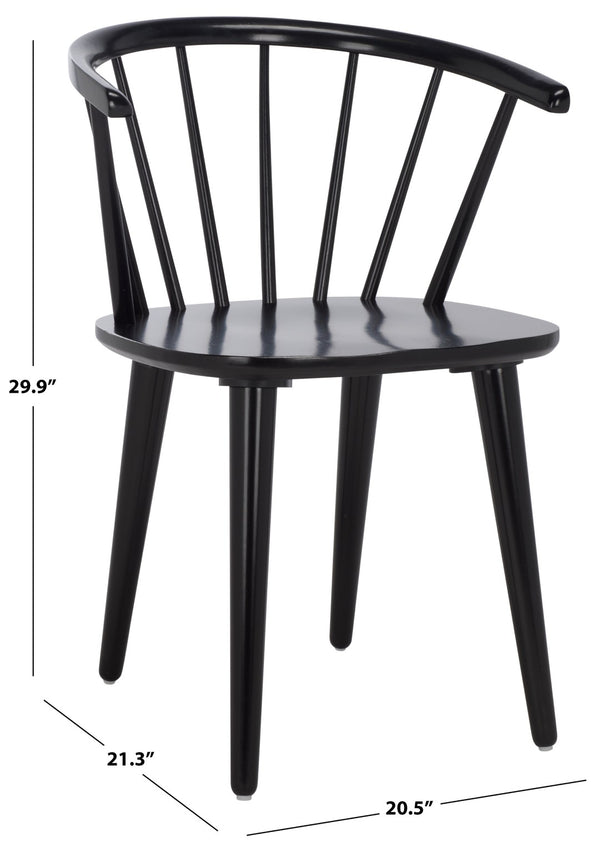 Safavieh MANDALYN Dining Chairs in Deep Black – Timeless Elegance, Durable Solid Wood, Ergonomic Comfort Design DCH8552A-SET2