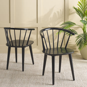 Safavieh Mandalyn Dining Chairs In Elegant Black – Stylish, Comfortable, And Perfect For Any Dining Space! Black Wood Dch8552a-set2