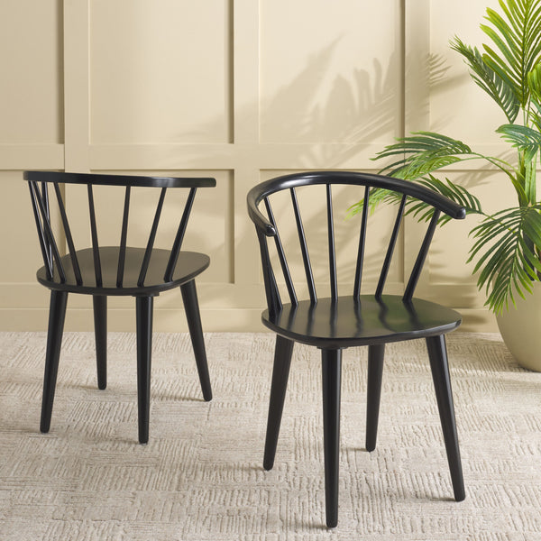 Safavieh Mandalyn Dining Chairs In Elegant Black – Stylish, Comfortable, And Perfect For Any Dining Space! Black Wood Dch8552a-set2