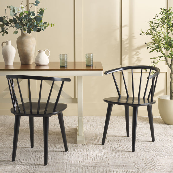 Safavieh Mandalyn Dining Chairs In Elegant Black – Stylish, Comfortable, And Perfect For Any Dining Space! Black Wood Dch8552a-set2