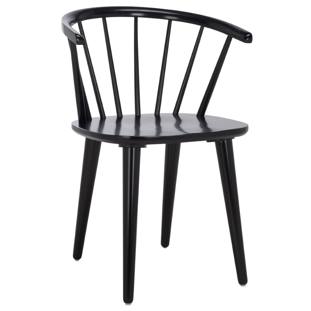 Safavieh MANDALYN Dining Chairs in Deep Black – Timeless Elegance, Durable Solid Wood, Ergonomic Comfort Design DCH8552A-SET2