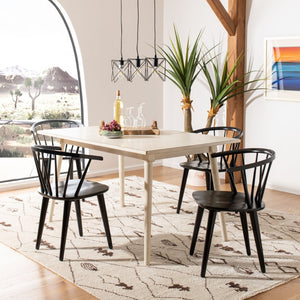 Safavieh MANDALYN Dining Chairs in Deep Black – Timeless Elegance, Durable Solid Wood, Ergonomic Comfort Design DCH8552A-SET2