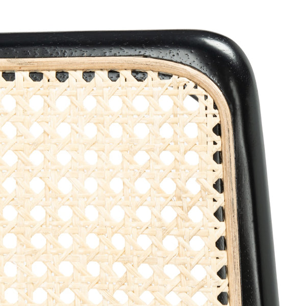 Safavieh REINHARDT RATTAN DINING CHAIR - Coastal Charm Meets Contemporary Comfort for Stylish Dining Spaces White / Black DCH8800A-SET2
