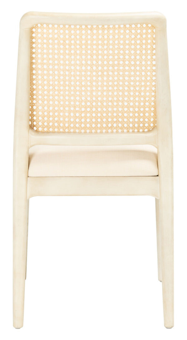 Safavieh REINHARDT RATTAN DINING CHAIR - Coastal Charm Meets Contemporary Comfort for Stylish Dining Spaces White / Ivory DCH8800B-SET2