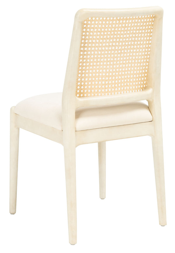 Safavieh REINHARDT RATTAN DINING CHAIR - Coastal Charm Meets Contemporary Comfort for Stylish Dining Spaces White / Ivory DCH8800B-SET2