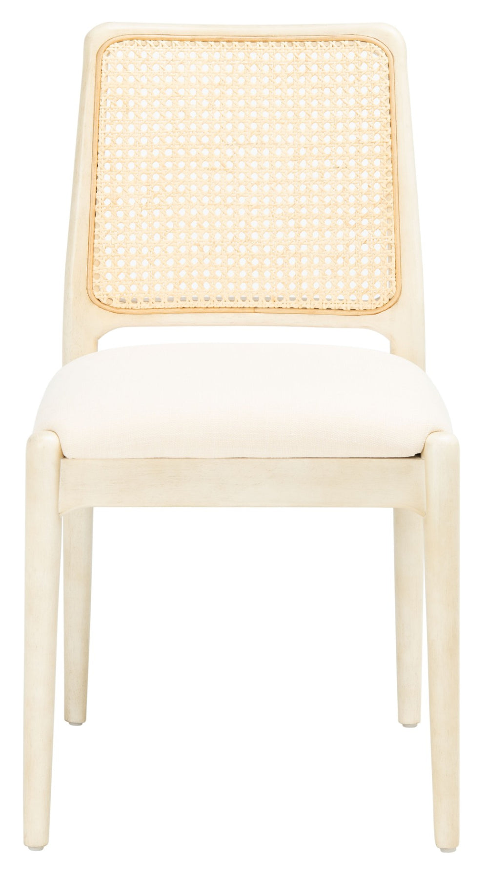 Safavieh REINHARDT RATTAN DINING CHAIR - Coastal Charm Meets Contemporary Comfort for Stylish Dining Spaces White / Ivory DCH8800B-SET2
