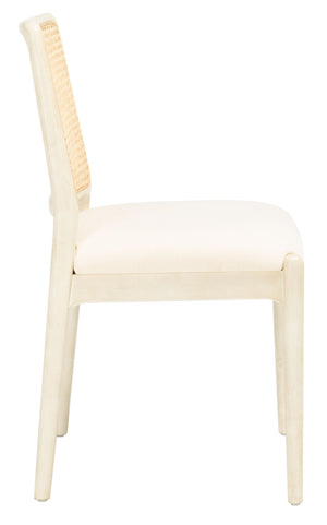Safavieh REINHARDT RATTAN DINING CHAIR - Coastal Charm Meets Contemporary Comfort for Stylish Dining Spaces White / Ivory DCH8800B-SET2
