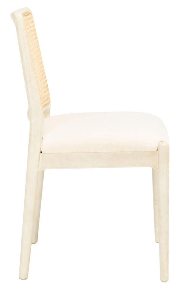 Safavieh REINHARDT RATTAN DINING CHAIR - Coastal Charm Meets Contemporary Comfort for Stylish Dining Spaces White / Ivory DCH8800B-SET2