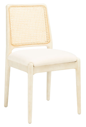 Safavieh REINHARDT RATTAN DINING CHAIR - Coastal Charm Meets Contemporary Comfort for Stylish Dining Spaces White / Ivory DCH8800B-SET2