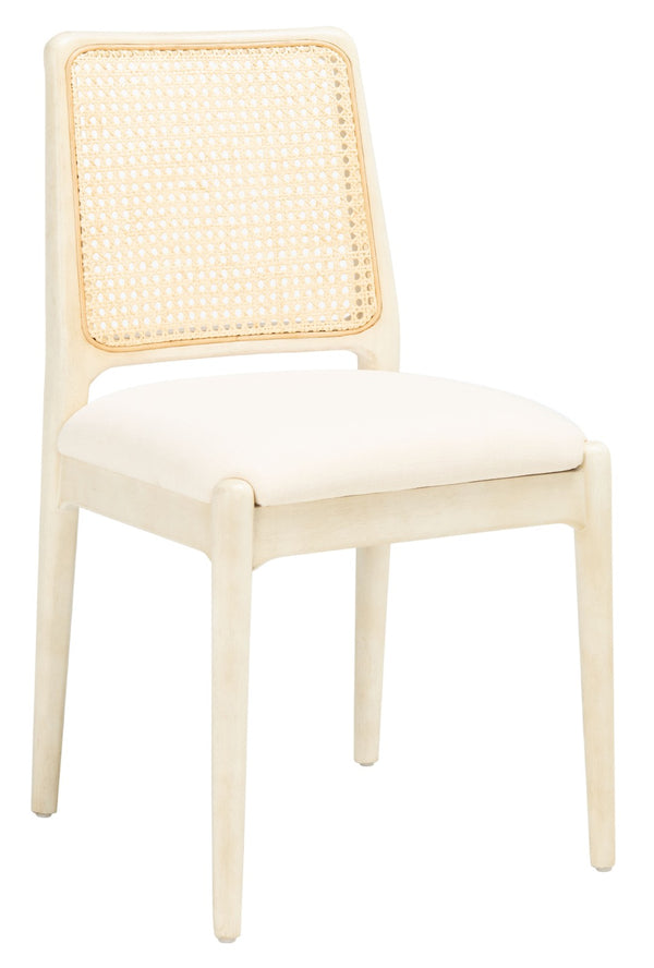 Safavieh REINHARDT RATTAN DINING CHAIR - Coastal Charm Meets Contemporary Comfort for Stylish Dining Spaces White / Ivory DCH8800B-SET2