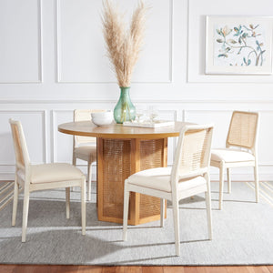 Safavieh REINHARDT RATTAN DINING CHAIR - Coastal Charm Meets Contemporary Comfort for Stylish Dining Spaces White / Ivory DCH8800B-SET2