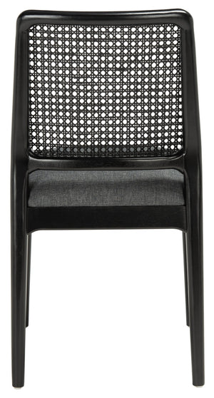 Safavieh REINHARDT RATTAN DINING CHAIR - Coastal Charm Meets Contemporary Comfort for Stylish Dining Spaces Grey / Black DCH8800C-SET2