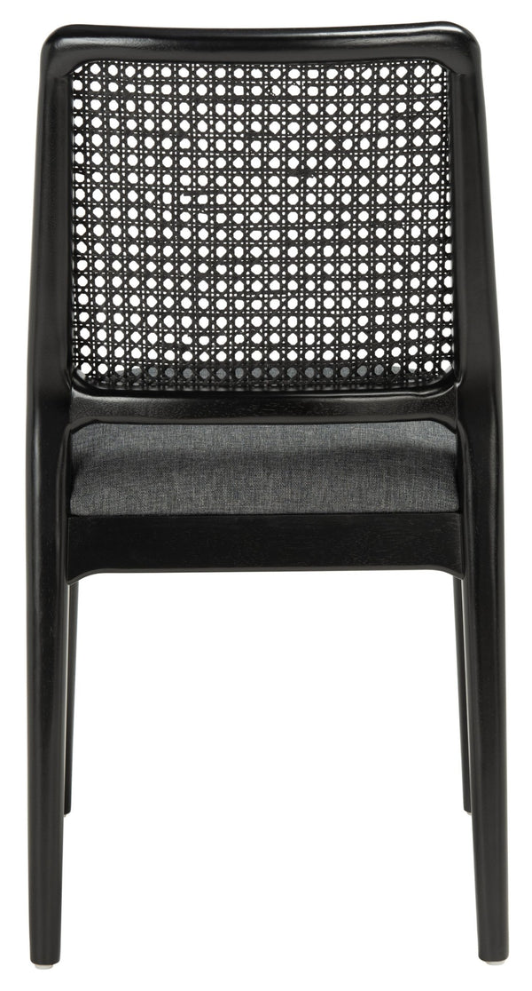 Safavieh REINHARDT RATTAN DINING CHAIR - Coastal Charm Meets Contemporary Comfort for Stylish Dining Spaces Grey / Black DCH8800C-SET2
