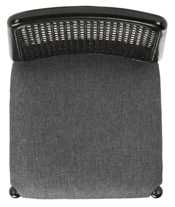 Safavieh REINHARDT RATTAN DINING CHAIR - Coastal Charm Meets Contemporary Comfort for Stylish Dining Spaces Grey / Black DCH8800C-SET2