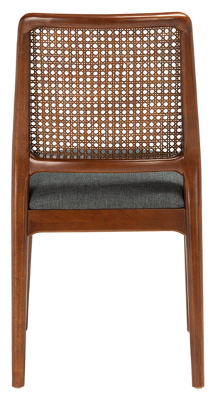 Safavieh REINHARDT RATTAN DINING CHAIR - Coastal Charm Meets Contemporary Comfort for Stylish Dining Spaces Grey / Walnut DCH8800D-SET2
