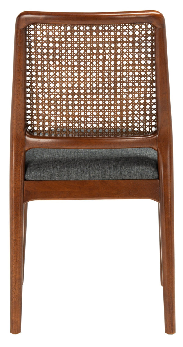 Safavieh REINHARDT RATTAN DINING CHAIR - Coastal Charm Meets Contemporary Comfort for Stylish Dining Spaces Grey / Walnut DCH8800D-SET2